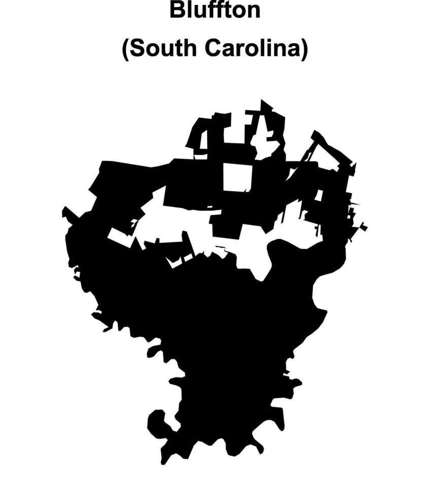 Bluffton, South Carolina blank outline map vector