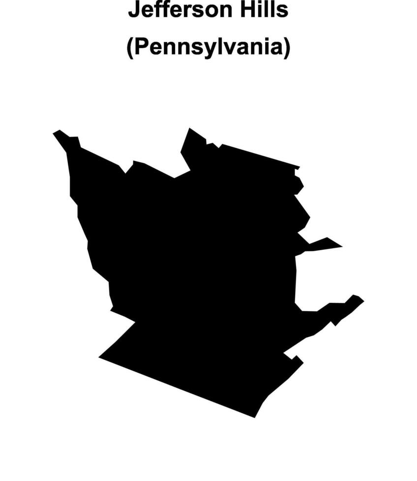 Jefferson Hills, Pennsylvania blank outline map vector