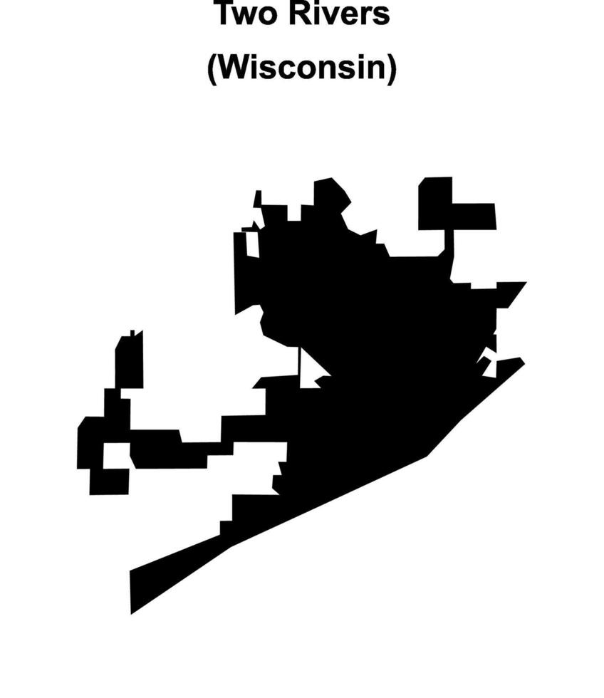 Two Rivers, Wisconsin blank outline map vector