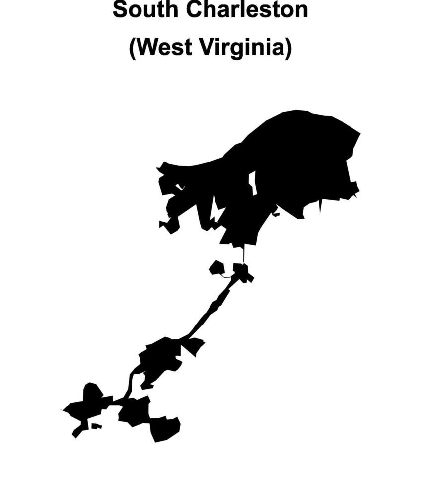 South Charleston, West Virginia blank outline map vector