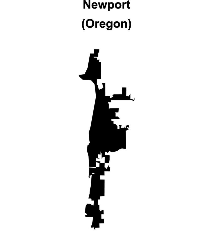 Newport, Oregon blank outline map vector