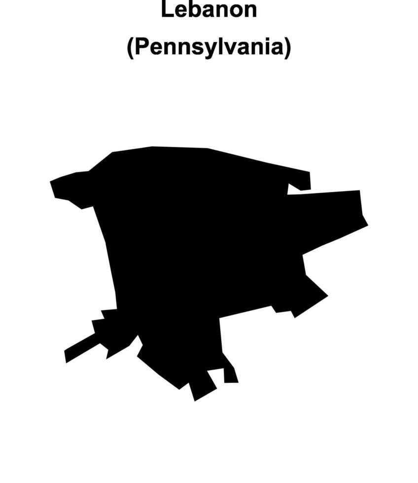 Lebanon, Pennsylvania blank outline map vector