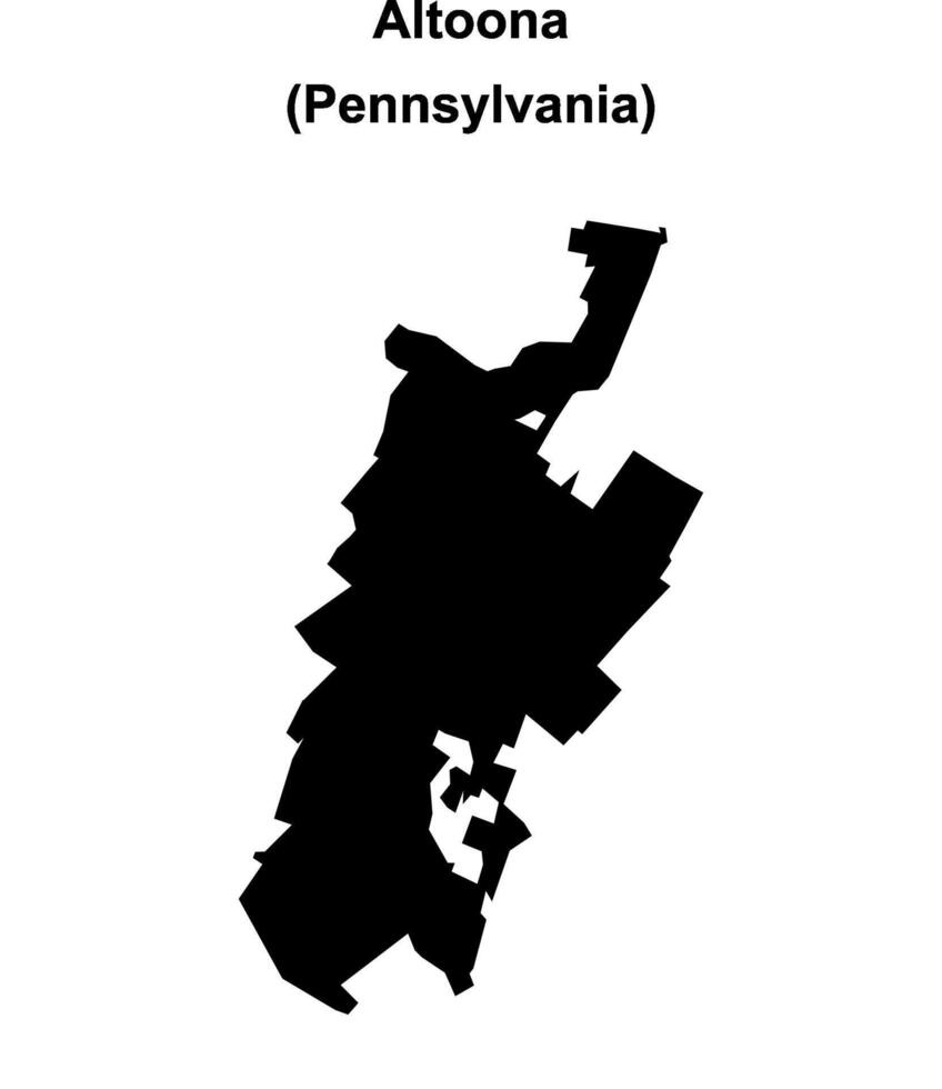 Altoona, Pennsylvania blank outline map vector