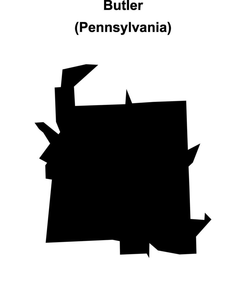 Butler, Pennsylvania blank outline map vector