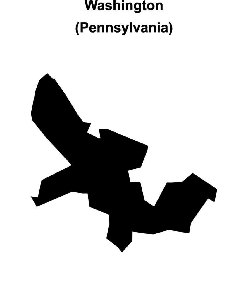Washington, Pennsylvania blank outline map vector