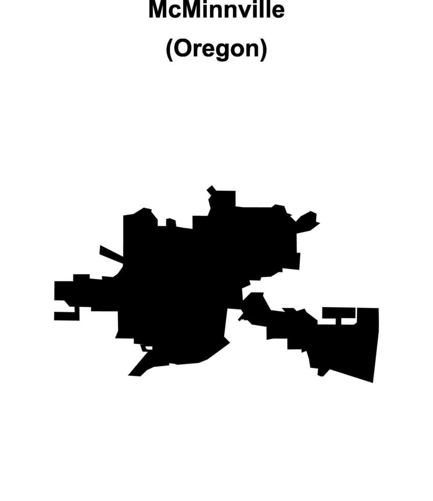 McMinnville, Oregon blank outline map vector
