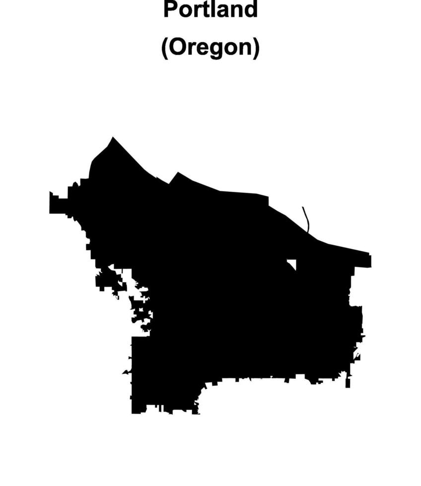 Portland, Oregon blank outline map vector