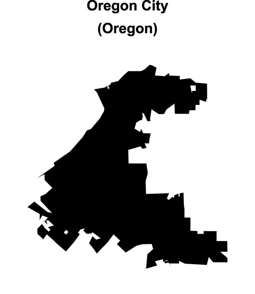 Oregon City, Oregon blank outline map vector