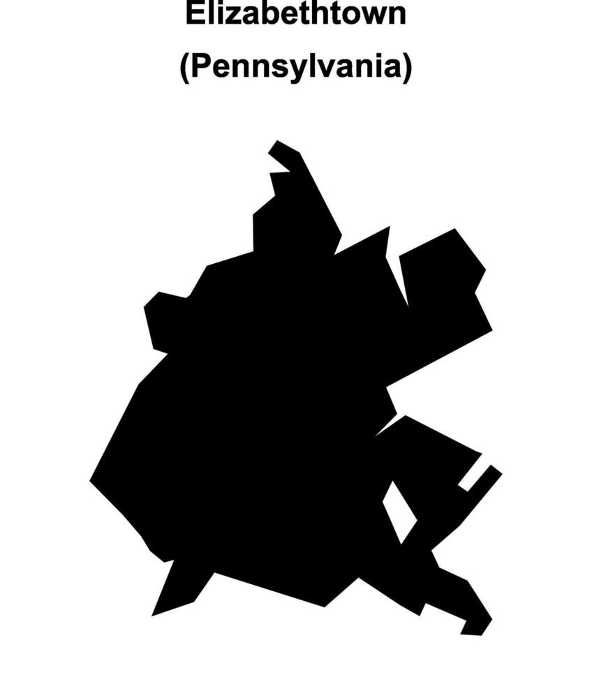 Elizabethtown, Pennsylvania blank outline map vector