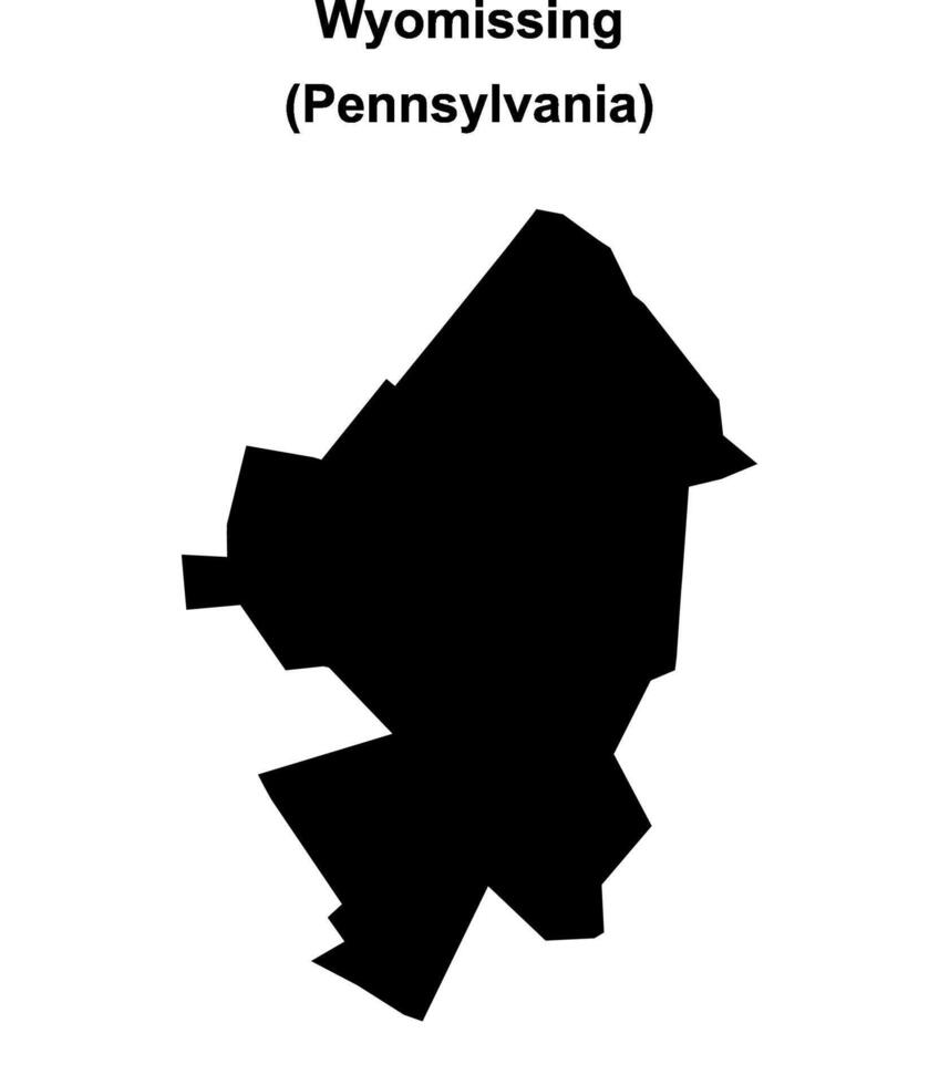 Wyomissing, Pennsylvania blank outline map vector