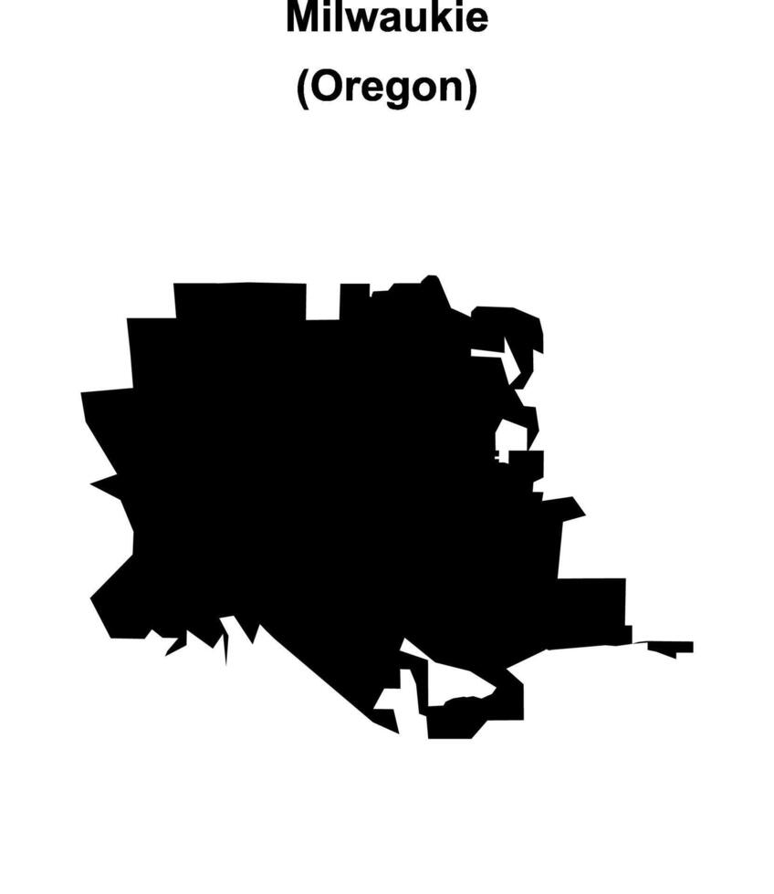 Milwaukie, Oregon blank outline map vector