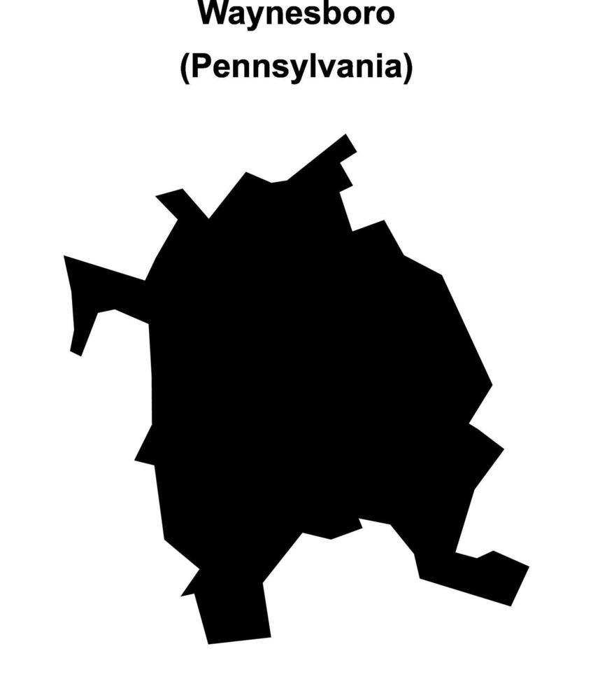 Waynesboro, Pennsylvania blank outline map vector