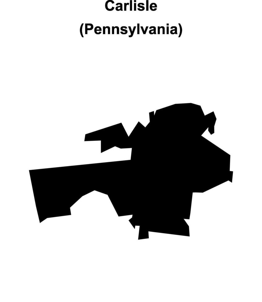 Carlisle, Pennsylvania blank outline map vector