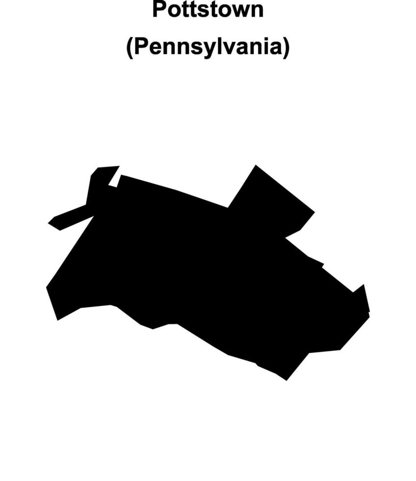 Pottstown, Pennsylvania blank outline map vector