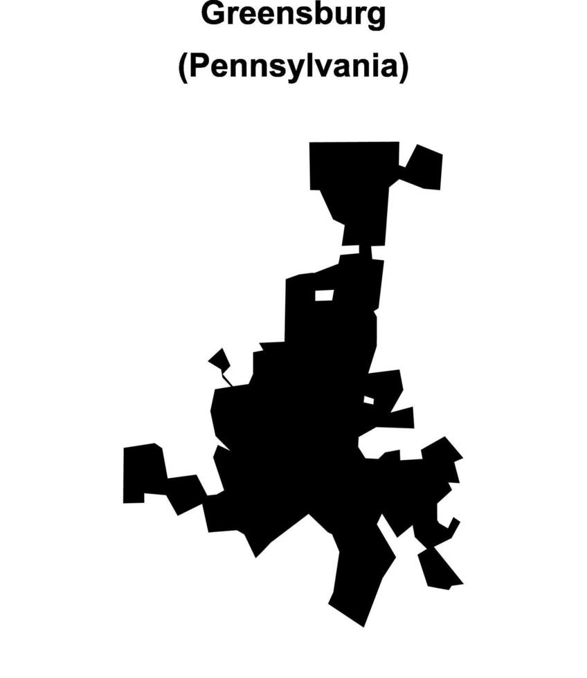 Greensburg, Pennsylvania blank outline map vector