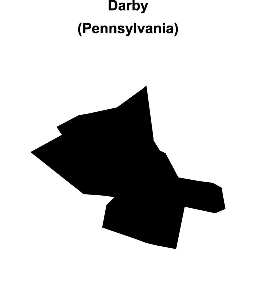 Darby, Pennsylvania blank outline map vector