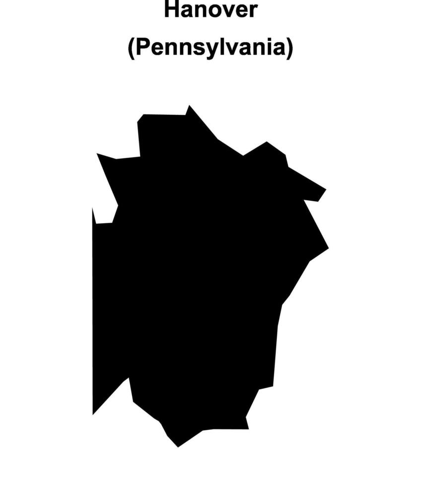 Hanover, Pennsylvania blank outline map vector