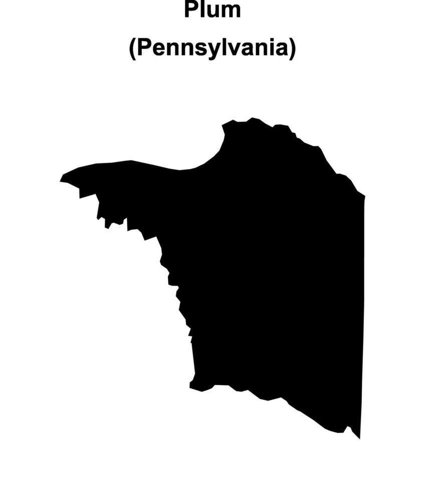 Plum, Pennsylvania blank outline map vector