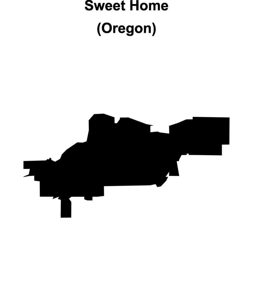 Sweet Home, Oregon blank outline map vector