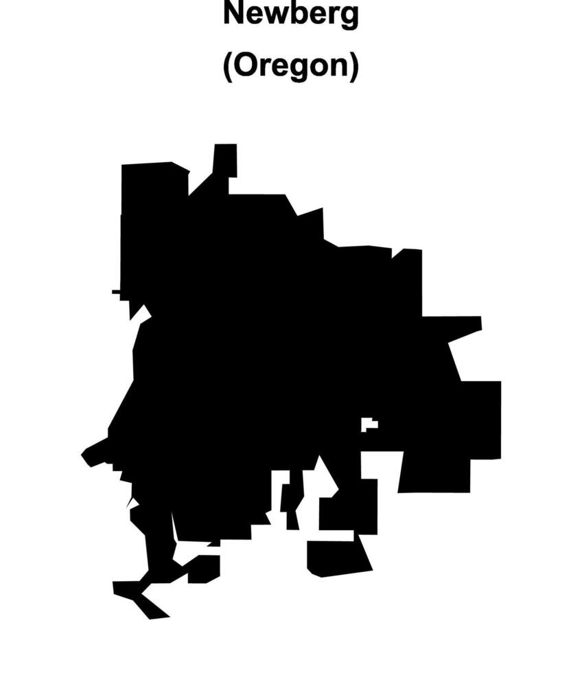 Newberg, Oregon blank outline map vector