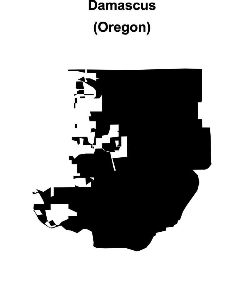 Damascus, Oregon blank outline map vector