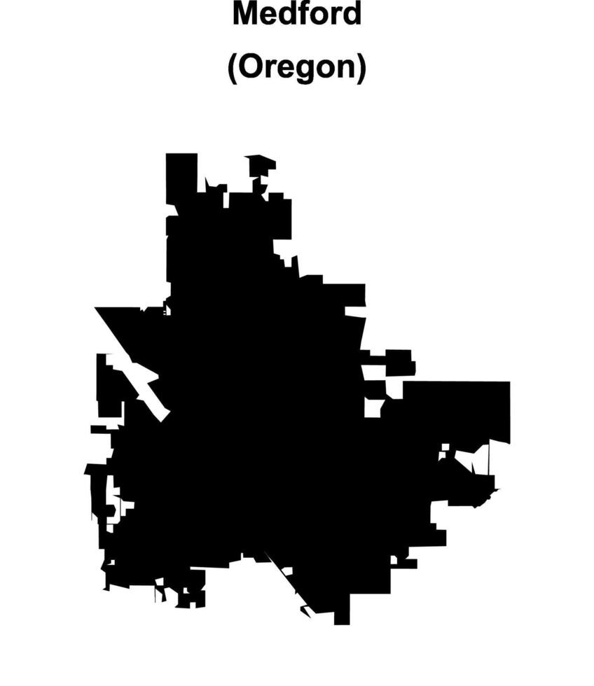 Medford, Oregon blank outline map vector