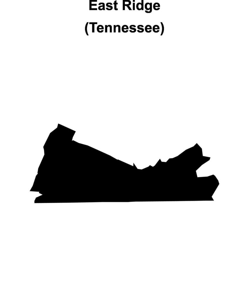 East Ridge, Tennessee blank outline map vector