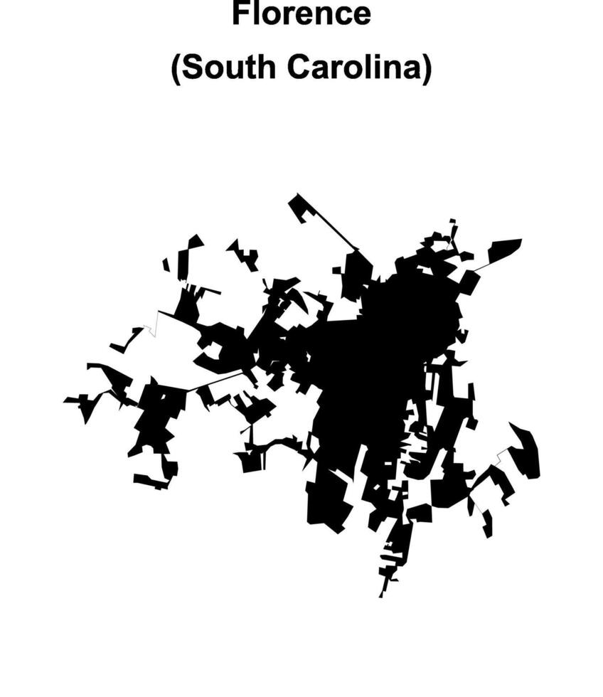 Florence, South Carolina blank outline map vector
