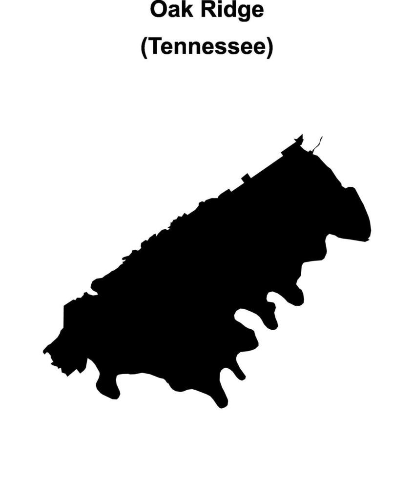 Oak Ridge, Tennessee blank outline map vector