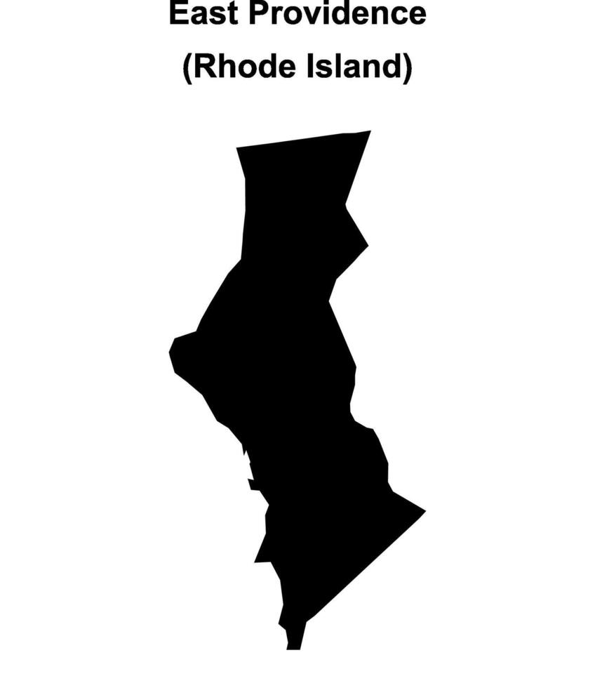East Providence, Rhode Island blank outline map vector