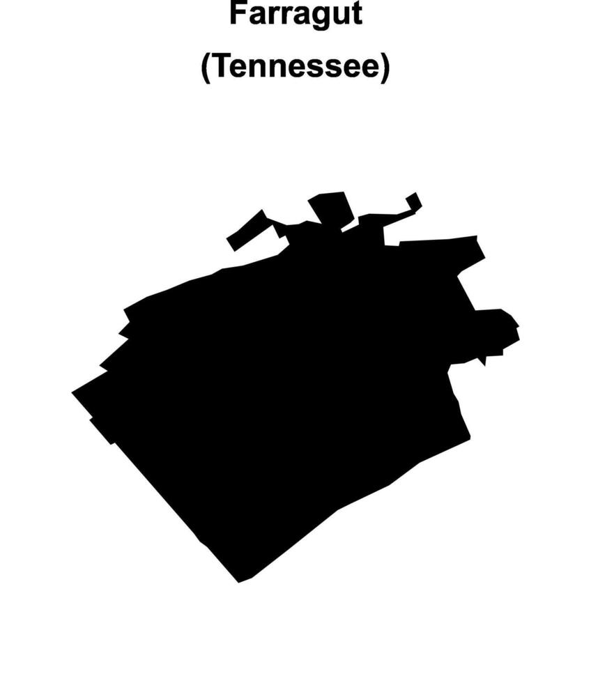 Farragut, Tennessee blank outline map vector