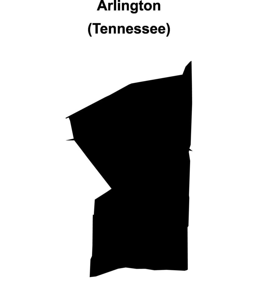 Arlington, Tennessee blank outline map vector