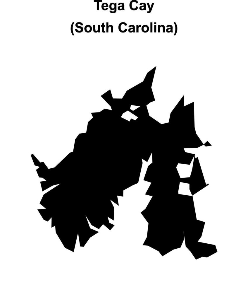 Tega Cay, South Carolina blank outline map vector