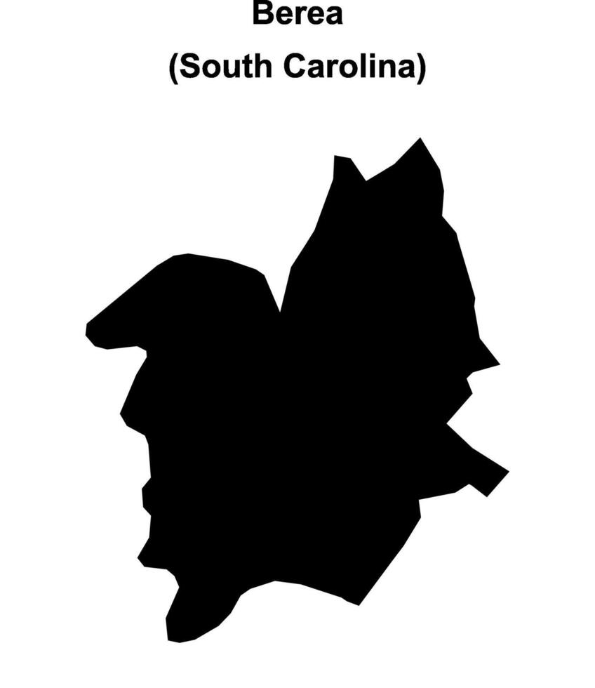 Berea, South Carolina blank outline map vector