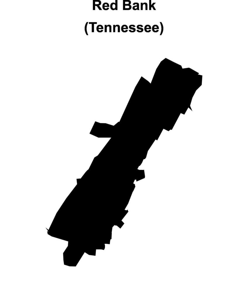 Red Bank, Tennessee blank outline map vector