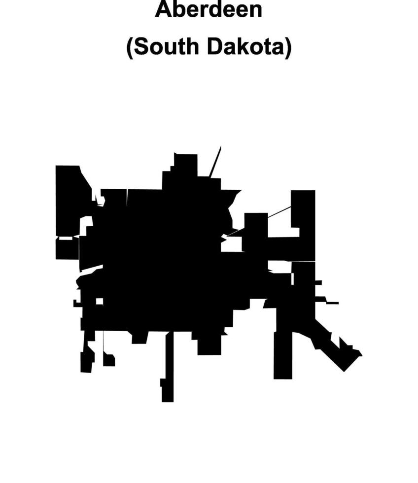 Aberdeen, South Dakota blank outline map vector