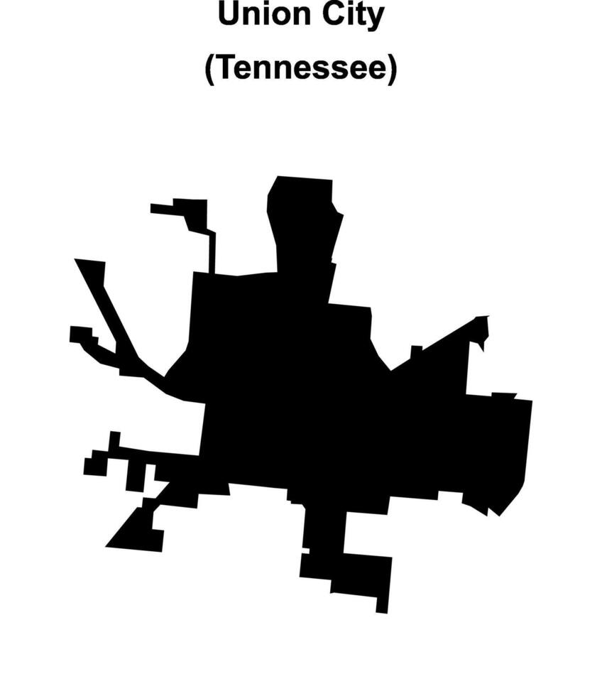 Union City, Tennessee blank outline map vector