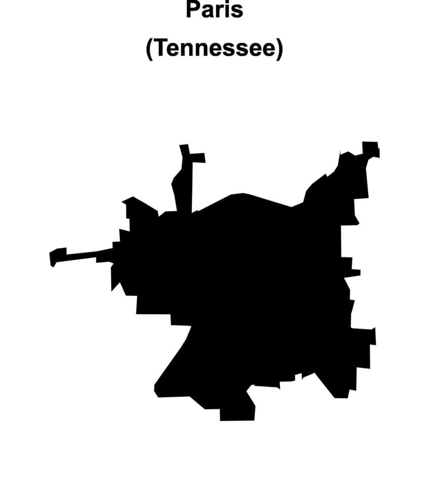 Paris, Tennessee blank outline map vector