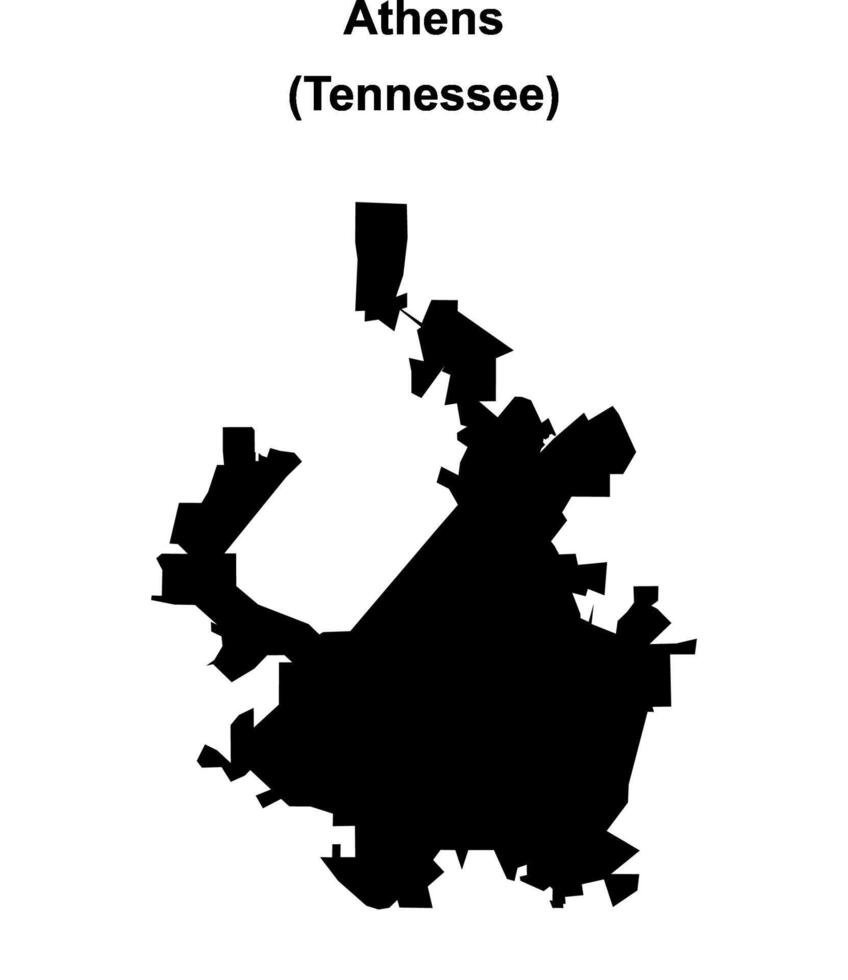 Athens, Tennessee blank outline map vector