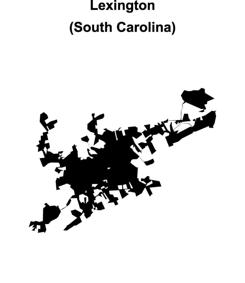 Lexington, South Carolina blank outline map vector