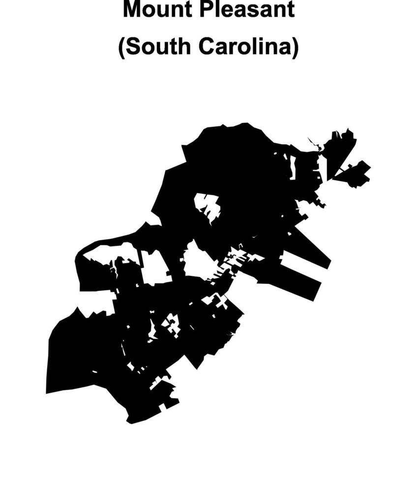 Mount Pleasant, South Carolina blank outline map vector