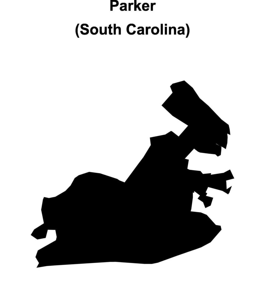 Parker, South Carolina blank outline map vector