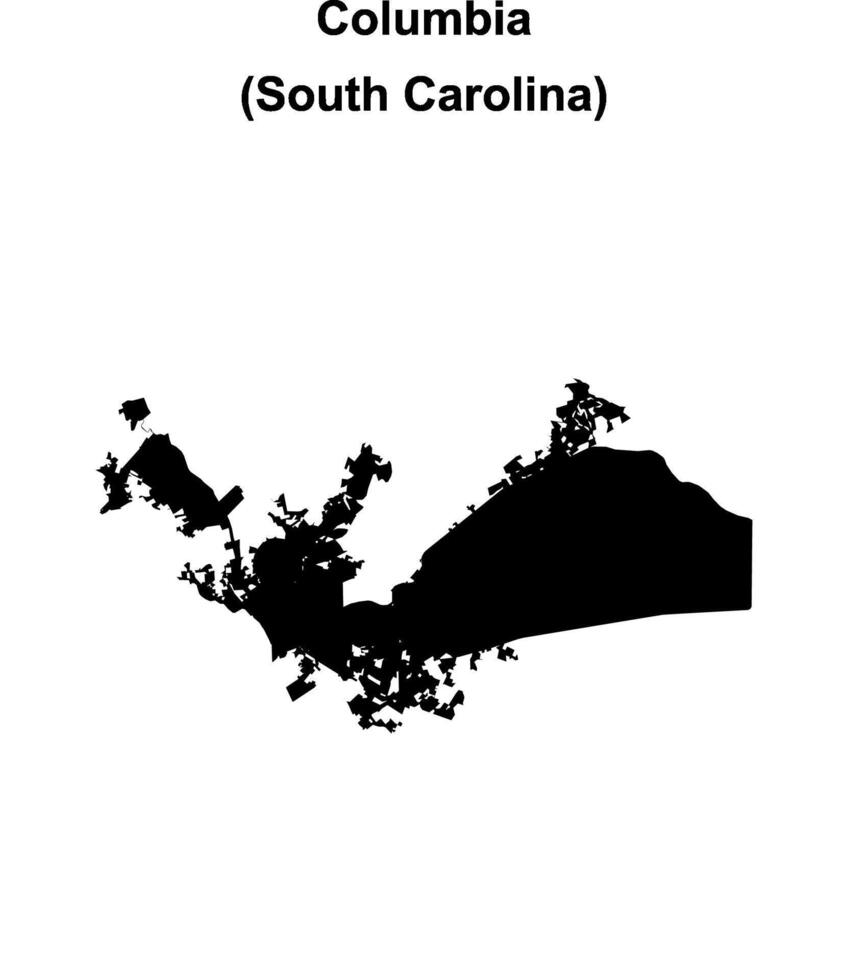 Columbia, South Carolina blank outline map vector