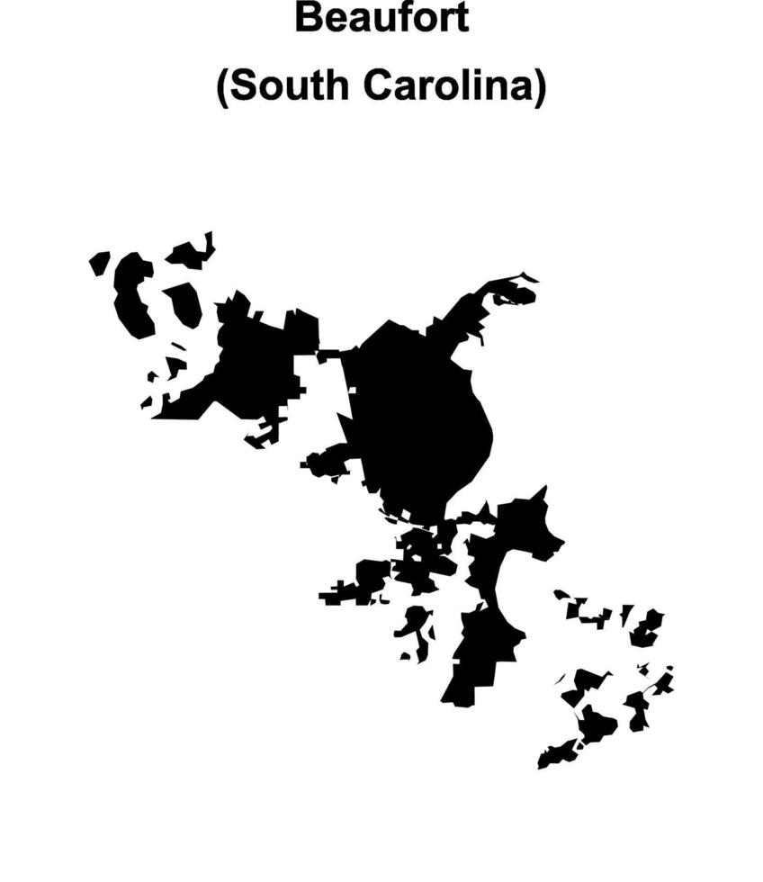 Beaufort, South Carolina blank outline map vector