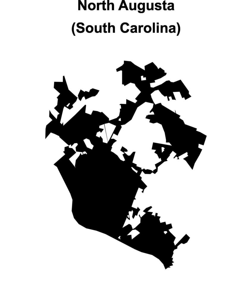 North Augusta, South Carolina blank outline map vector