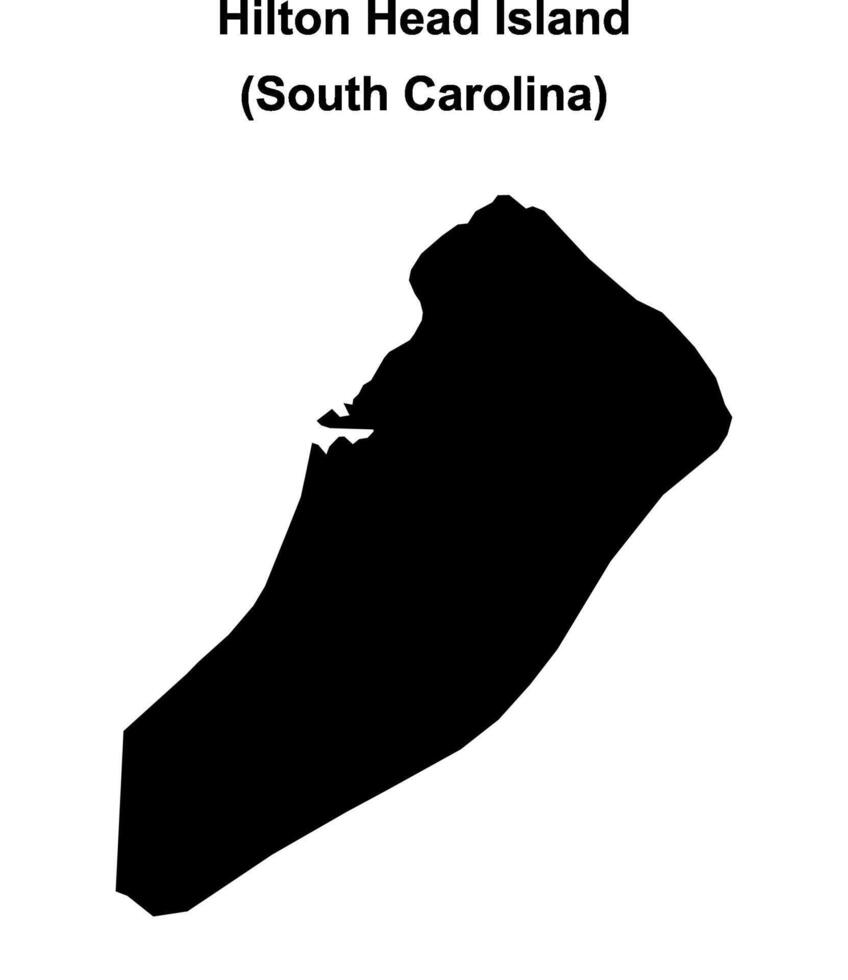 Hilton Head Island, South Carolina blank outline map vector