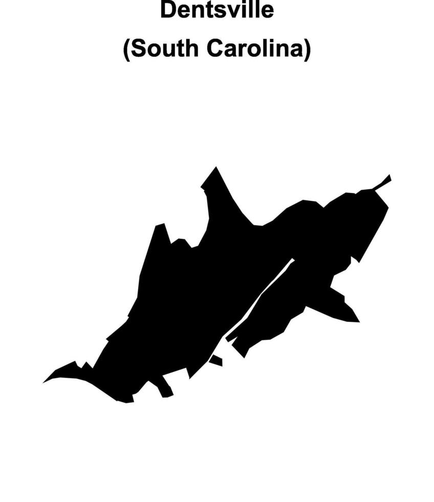 Dentsville, South Carolina blank outline map vector
