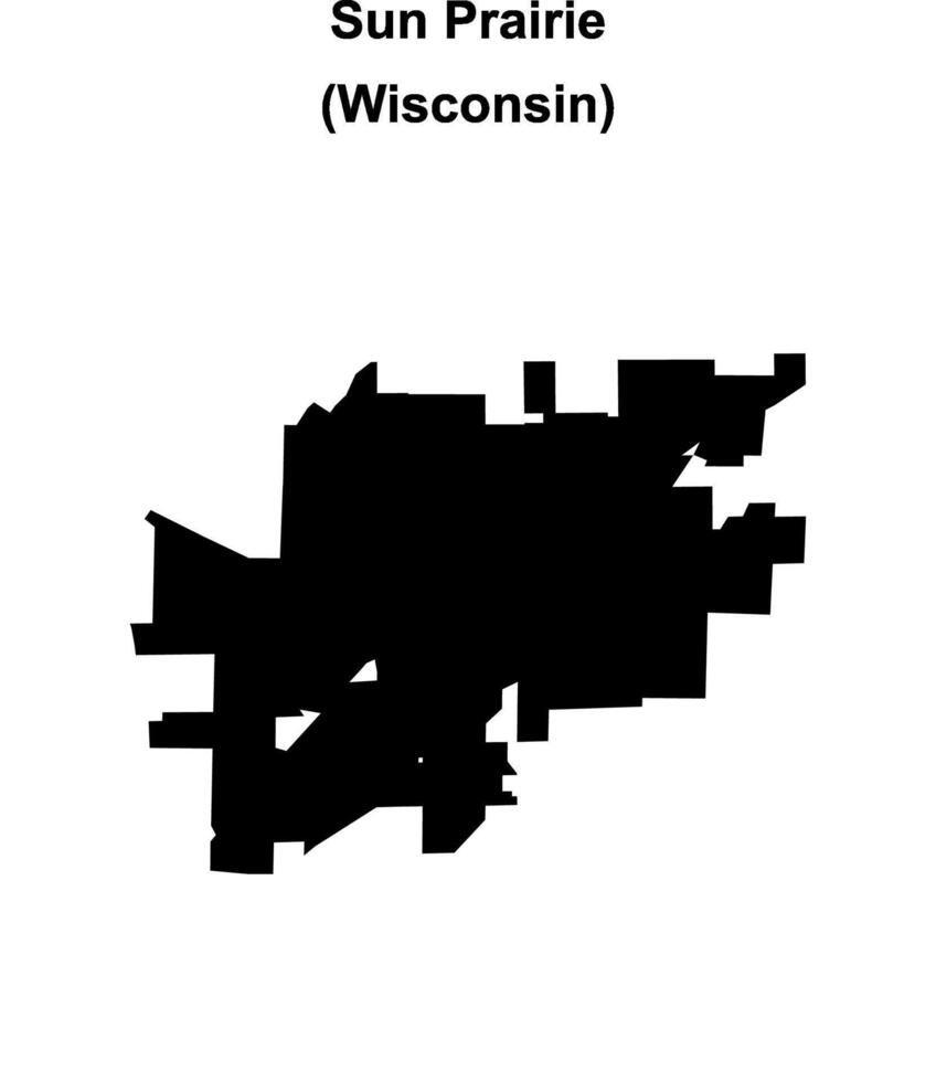 Sun Prairie, Wisconsin blank outline map vector