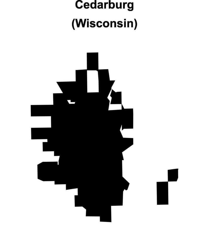 Cedarburg, Wisconsin blank outline map vector