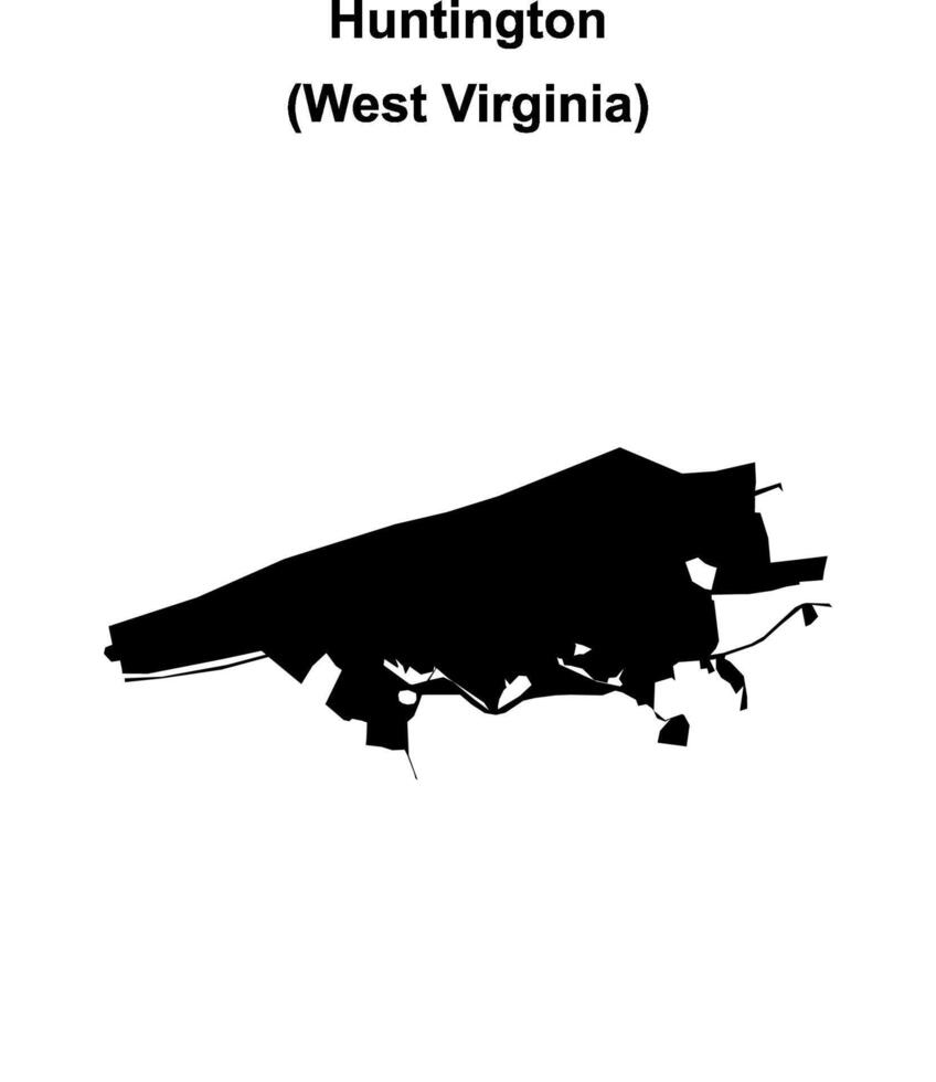 Huntington, West Virginia blank outline map vector